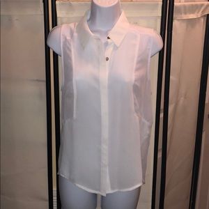 Sheer button down tank top blouse